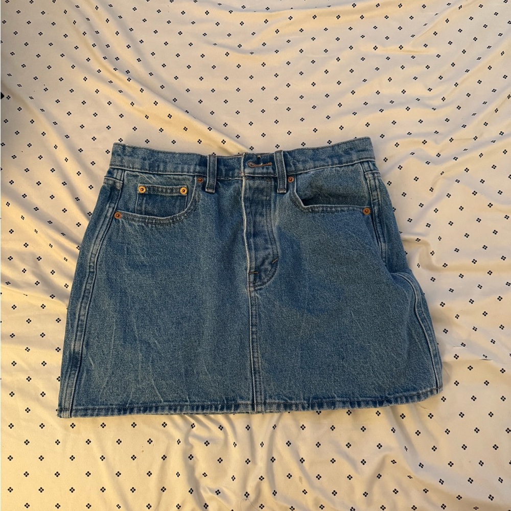 blue denim skirt